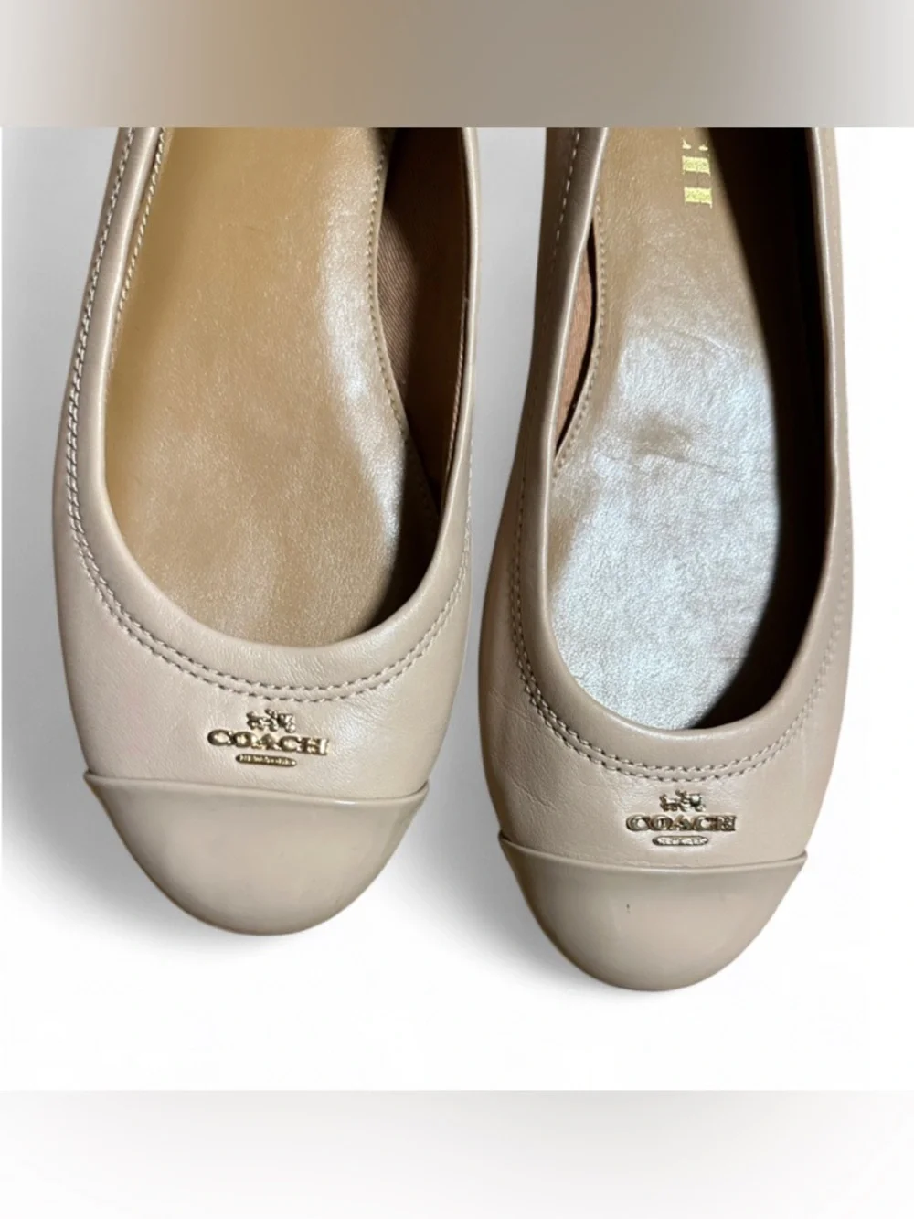 Coach Beige Leather Ballet Flats | Women’s Size 6.5 - Picture 2 of 5